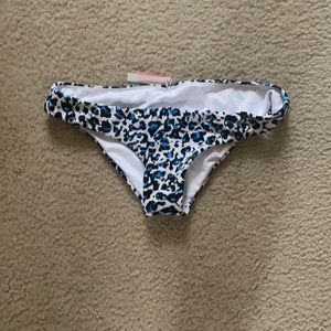 Victoria secret blue leopard print bathing suit bottoms never worn